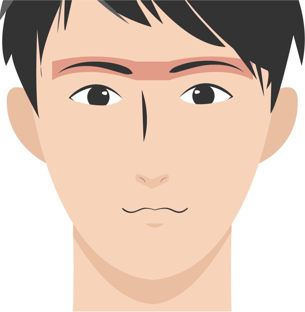 眉毛・眉間